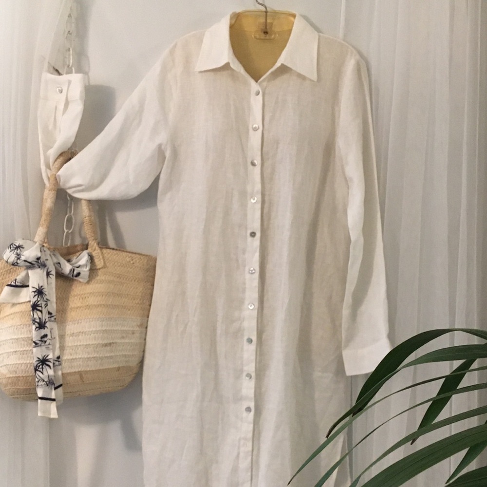 Linen Button-up Dress π - Picture 3 of 16
